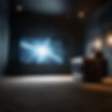 Movie Projector Illuminating Dark Room