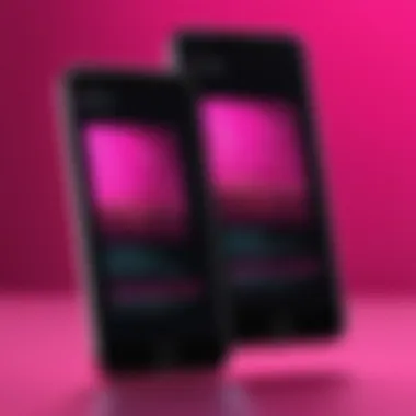 Data Transfer Between Devices Illustration of data transfer between two smartphones.