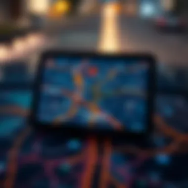 Map interface with highlighted route