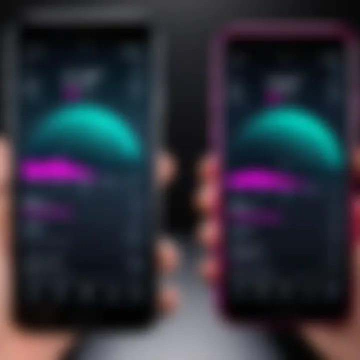 Comparison chart of performance metrics for budget and high-end smartphones