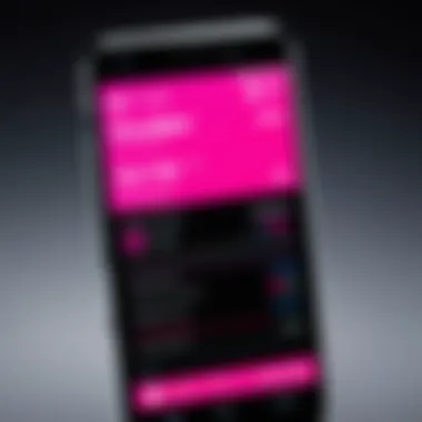Close-up of a T-Mobile phone showcasing its features and specifications
