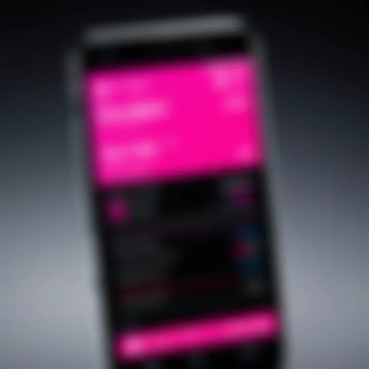 Close-up of a T-Mobile phone showcasing its features and specifications