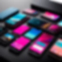 An array of budget T-Mobile smartphones displayed on a table