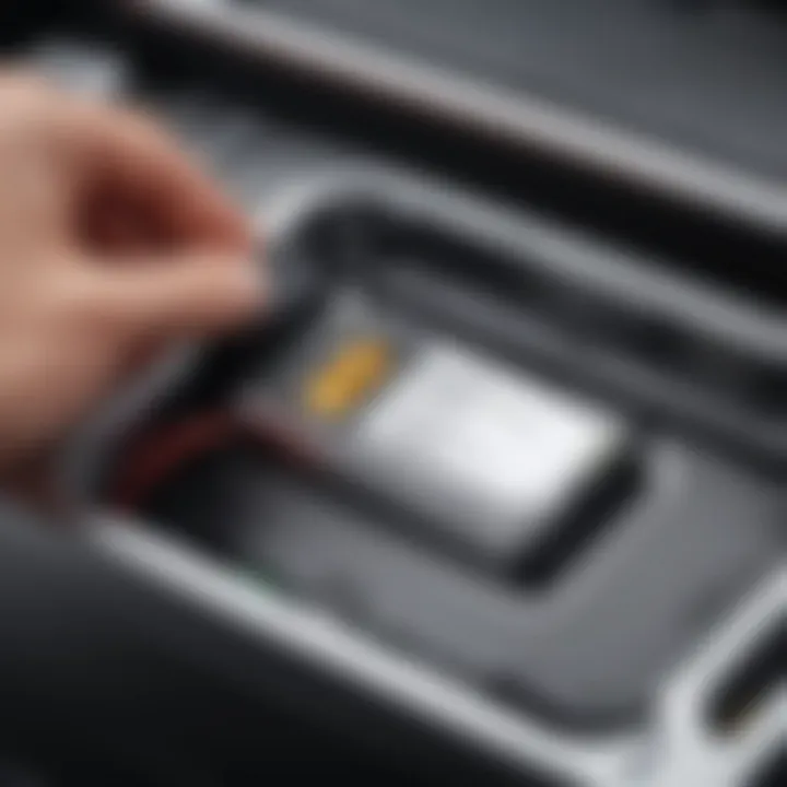 Illustration demonstrating secure closing of Nest battery compartment
