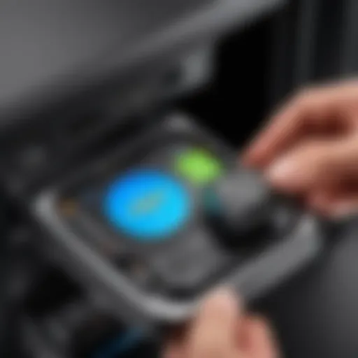 Illustration of Nest device with battery compartment open