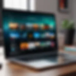 A laptop displaying various free streaming platforms