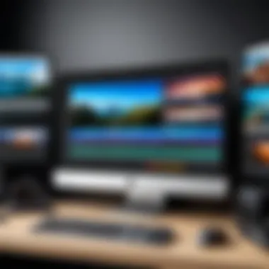 Comprehensive Digital Editing Workspace A digital workspace with multiple editing tools