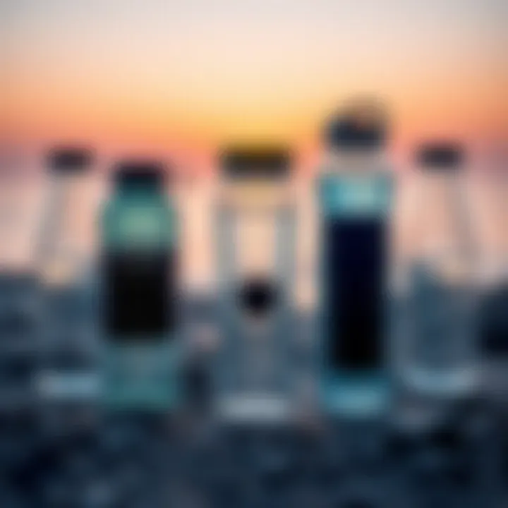 Diverse range of water bottles with tracking features