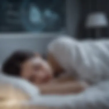 Futuristic Sleep Patterns Visualization Illustration of a person's sleep patterns displayed in a futuristic way