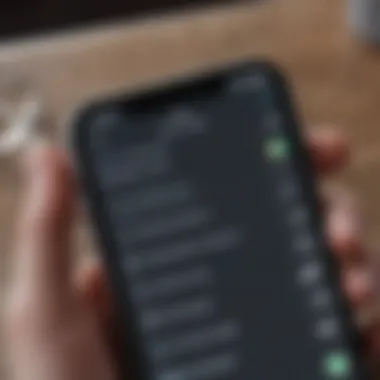 Optimizing Contact Settings Close-up of iPhone settings for contacts management