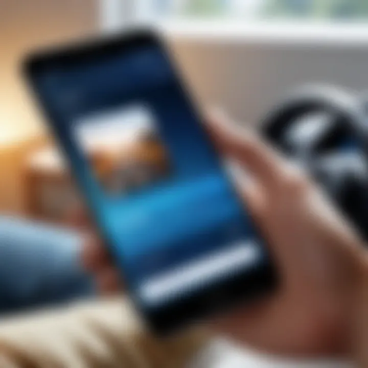 Illustration of opening Pandora app on Android device