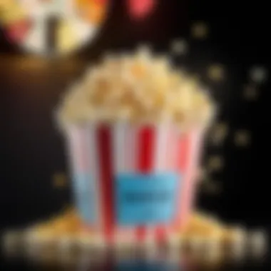 Popcorn Bucket Overflowing with Movie Tickets