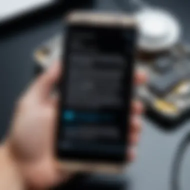 Connecting for Recovery: Phone to Computer User connecting a broken Android phone to a computer