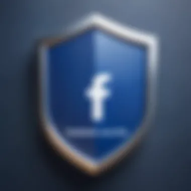 Graphic showing a shield symbolizing security and privacy for Facebook accounts