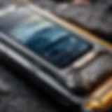 Close-up of a rugged smartphone showcasing its robust design