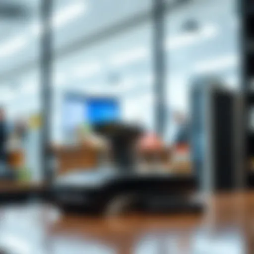 Innovative Retail Solution: Samsung Barcode Reader Samsung barcode reader on a retail countertop