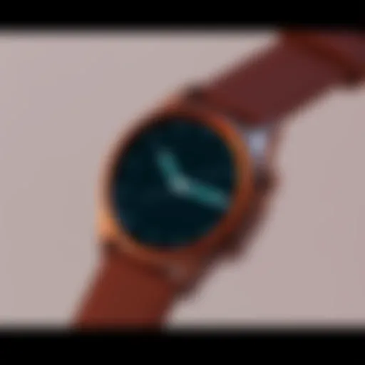 Elegant close-up of the Samsung Galaxy Watch 3 in Mystic Bronze highlighting its sleek design