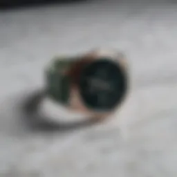 Sleek Samsung Galaxy Watch Green Edition on a marble surface