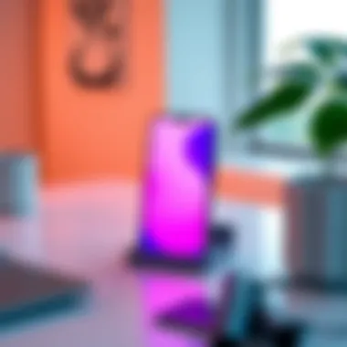 Samsung S21 LED Case in a Chic Minimalist Environment Samsung S21 LED Case placed on a minimalist desk setting