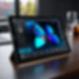 A sleek Samsung tablet showcasing its high-resolution display