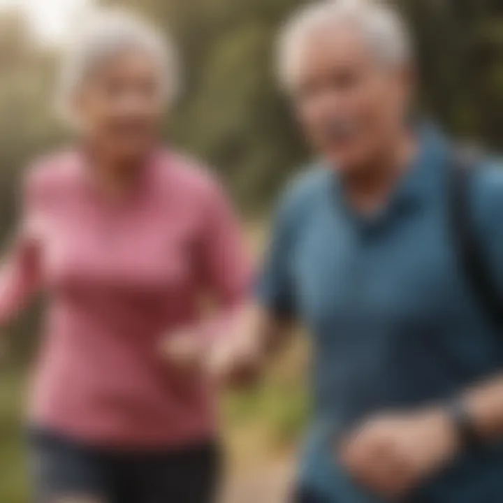 Senior couple staying active with Fitbit Charge 4