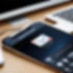 Email setup on iPhone screen