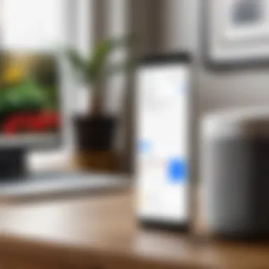 Utilizing Voice Commands with Google Assistant Smartphone displaying voice command usage