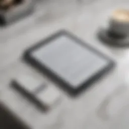 Sleek Ebook Reader on Marble Surface