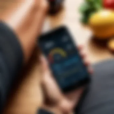 Tech-savvy Fitness Tracking Illustration of a modern smartphone with a fitness app interface