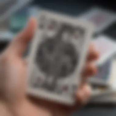 Solitaire Card Deck Close-Up Close-up of a hand holding a deck of solitaire cards