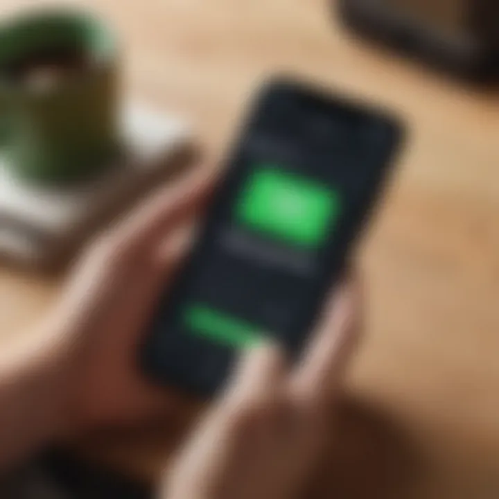 Person redeeming a Spotify gift card on a smartphone