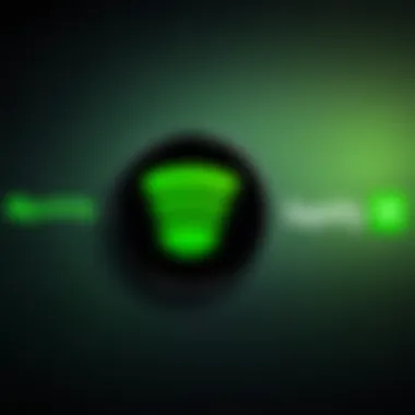 Spotlight on Spotify Logo Spotlight on Spotify logo highlighting music upload feature