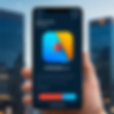 Effective Ad Blocker App Mobile phone with ad blocker app icon