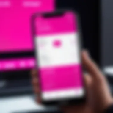 A smartphone displaying T-Mobile plans without credit requirements