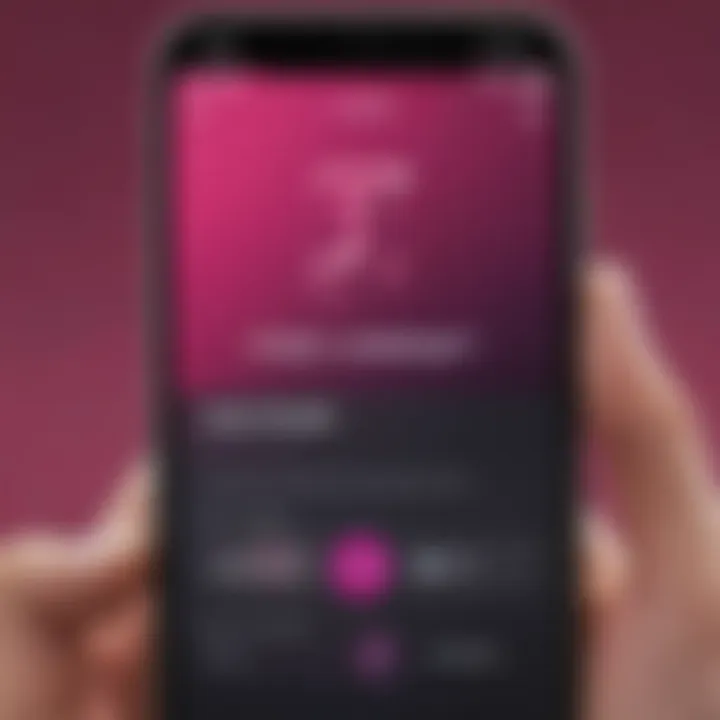 T-Mobile logo on iPhone screen for ringtone selection