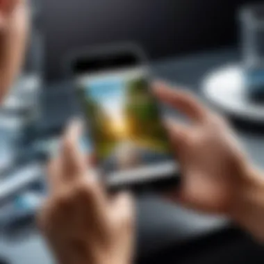 Preparing a Photo for Print from a Mobile Device A smartphone displaying a photo ready for printing.