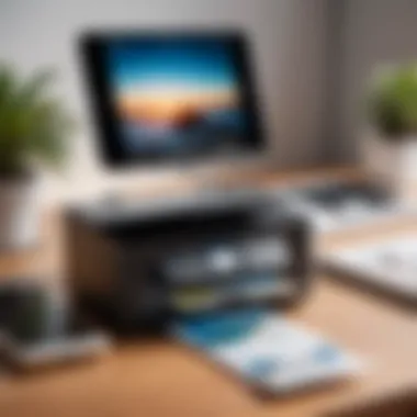 Connecting Your Phone to a Wireless Printer A modern wireless printer connecting to a smartphone.