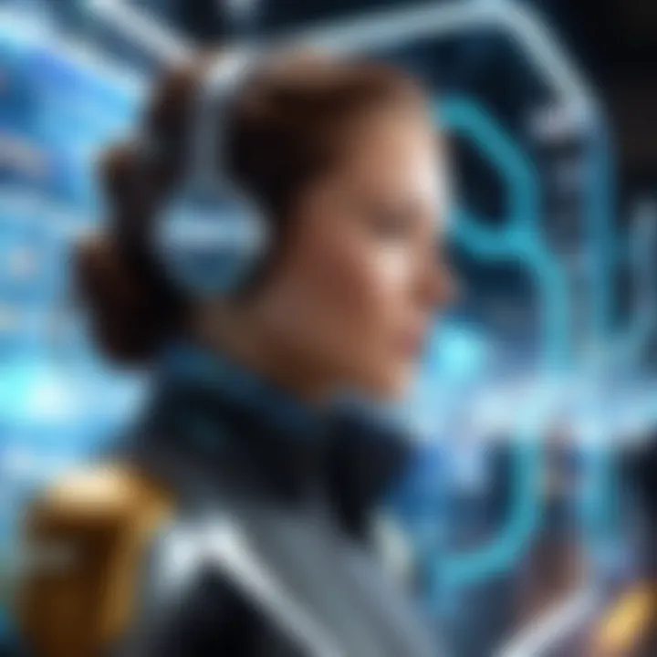 A futuristic setting depicting seamless communication across languages