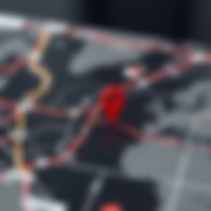 Map displaying tracked device location