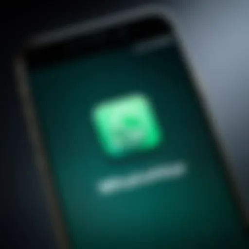 WhatsApp logo on a smartphone screen