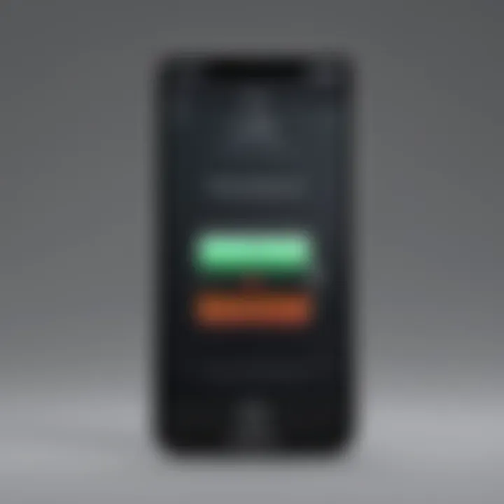 iPhone with battery icon indicating low charge