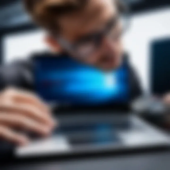 Tech-savvy individual performing maintenance on a laptop.