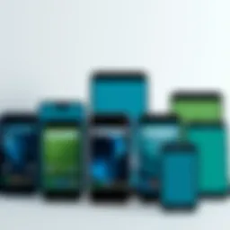 Diverse range of Android devices showcasing various designs and sizes