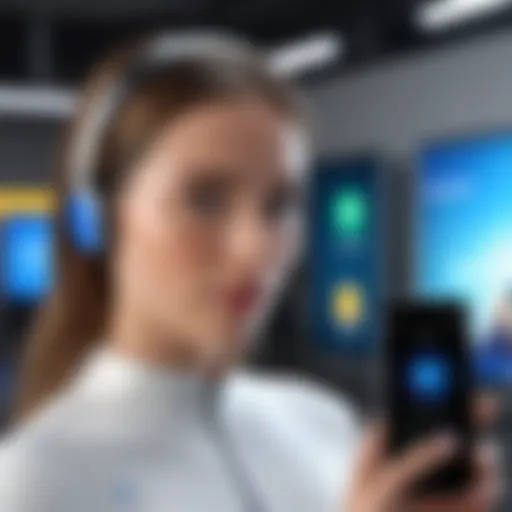 Illustration depicting the concept of digital assistants in modern life