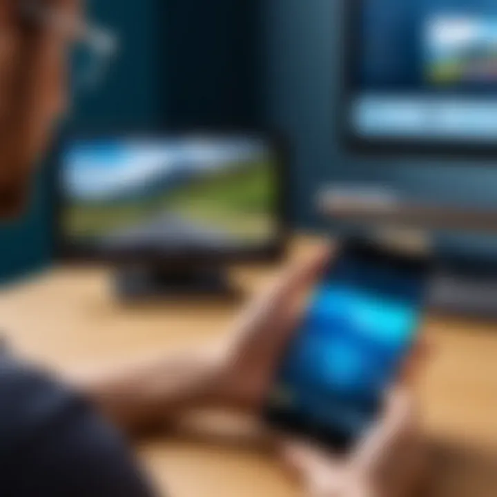 User interacting with OTG-enabled devices