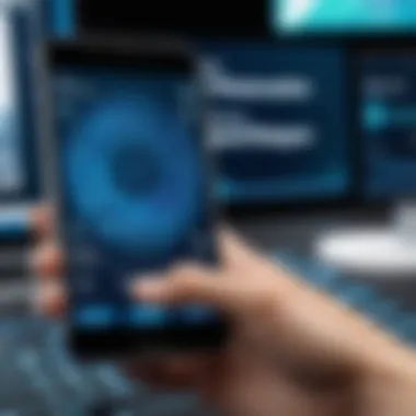 Spyware Intrusion on Mobile Devices Mobile device displaying spyware intrusion
