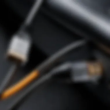 Close-up of USB cord materials showcasing durability