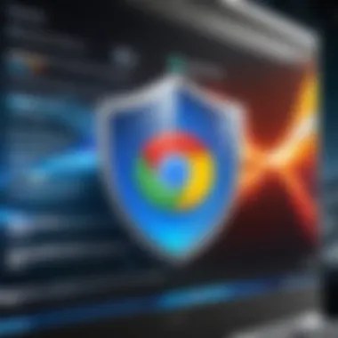 Enhanced Browser Security Shield Illustration of a shield protecting a browser window