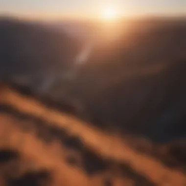 Sunset Shadows on Elevated Terrain Sunset casting shadows on the elevated landscape