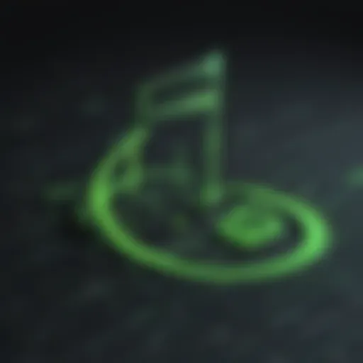 Illustration of a digital music note symbolizing uploading sound on Spotify